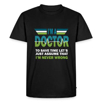 Médecin médecin chirurgien chirurgien cadeau - T-shirt Premium bio Homme - noir - Devant - Nico (187cm)
