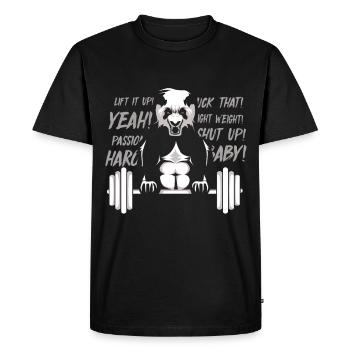 Fitness Freak Panda Bodybuilding Entraîneur - T-shirt Premium bio Homme - noir - Devant - Nico (187cm)