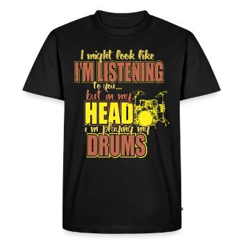 Instrument de batterie musicien cadeau cool - T-shirt Premium bio Homme - noir - Devant - Nico (187cm)