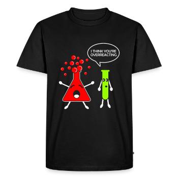 Chemical Reaction Lustig Chemist Chemistry Student - Men's Premium Organic T-Shirt - black - Front - Nico (187cm)