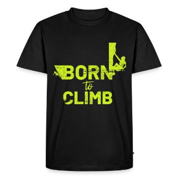 Né pour grimper - T-shirt Premium bio Homme - noir - Devant - Nico (187cm)