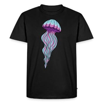 Cadeau de mer amoureux de méduses - T-shirt Premium bio Homme - noir - Devant - Nico (187cm)