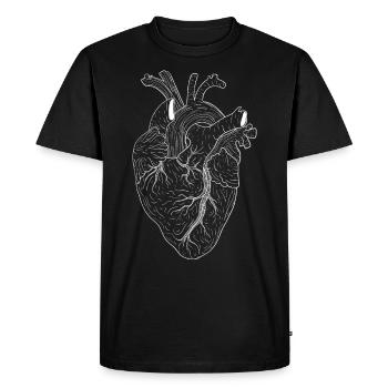 cœur - T-shirt Premium bio Homme - noir - Devant - Nico (187cm)