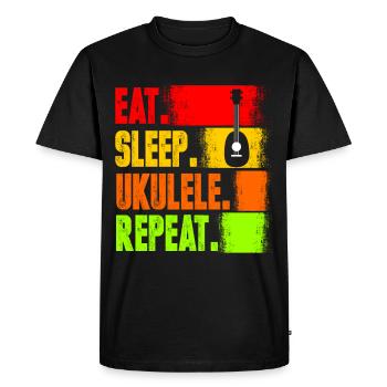 Ukulele - Männer Premium Bio T-Shirt - Schwarz - Vorne - Nico (187cm)
