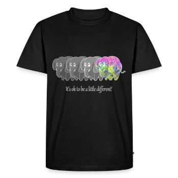 Vintage Elephant Ça va un peu différemment - T-shirt Premium bio Homme - noir - Devant - Nico (187cm)