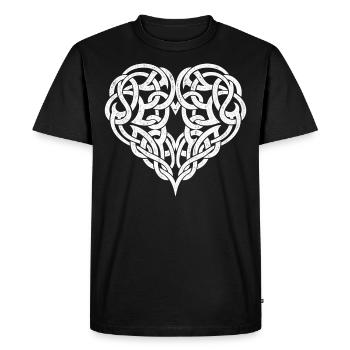 Celtic Heart - Men's Premium Organic T-Shirt - black - Front - Nico (187cm)