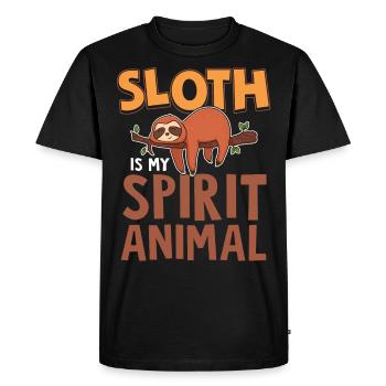 The Sloth is my Spiritual Animal - Men's Premium Organic T-Shirt - black - Front - Nico (187cm)