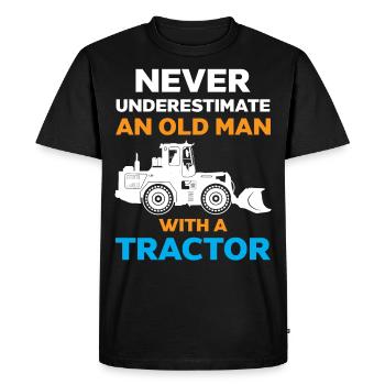 Ne jamais sous-estimer un vieil homme - T-shirt Premium bio Homme - noir - Devant - Nico (187cm)