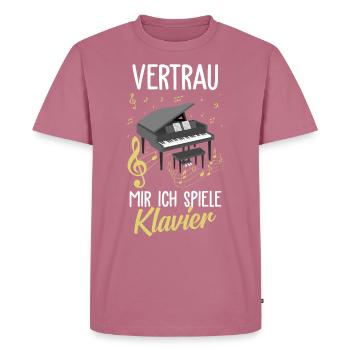 Piano Classical Music - Men's Premium Organic T-Shirt - mauve - Front - Nico (187cm)