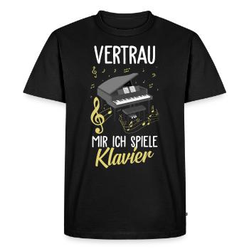 Musique classique pour piano - T-shirt Premium bio Homme - noir - Devant - Nico (187cm)