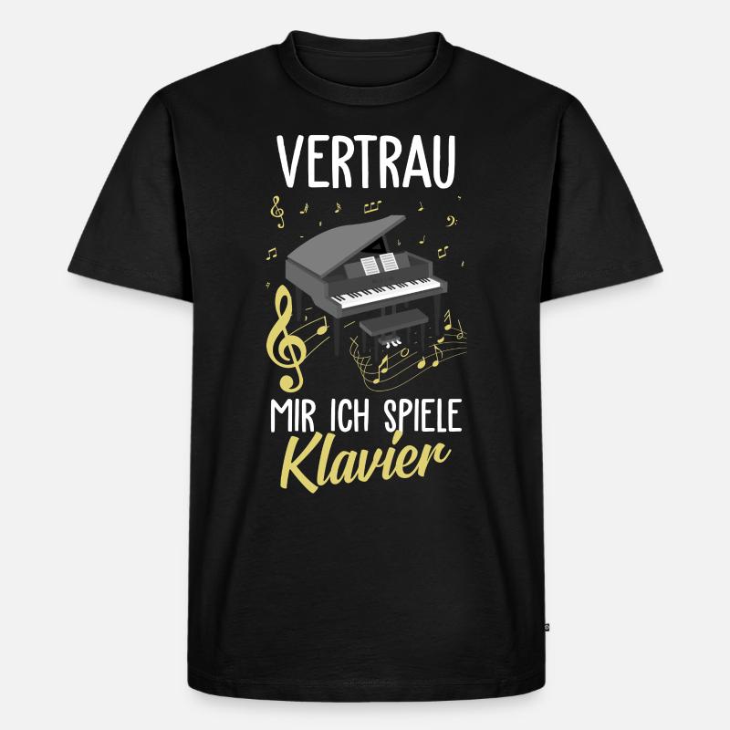 Klavier Klassische Musik - Männer Premium Bio T-Shirt - Schwarz