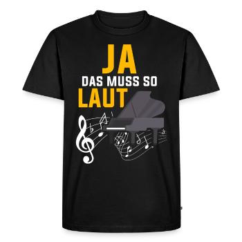 Musique de piano - T-shirt Premium bio Homme - noir - Devant - Nico (187cm)