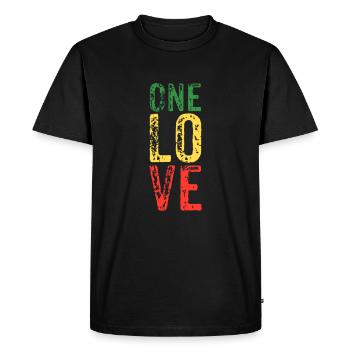 reagge - Men's Premium Organic T-Shirt - black - Front - Nico (187cm)