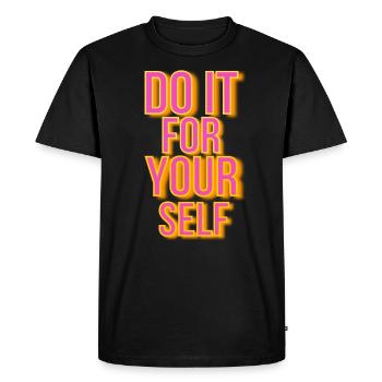 Mots de motivation - T-shirt Premium bio Homme - noir - Devant - Nico (187cm)
