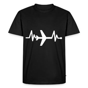 Airplane pilot pilot's suitcase pilot's license - Men's Premium Organic T-Shirt - black - Front - Nico (187cm)