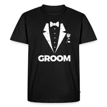 groom - Men's Premium Organic T-Shirt - black - Front - Nico (187cm)