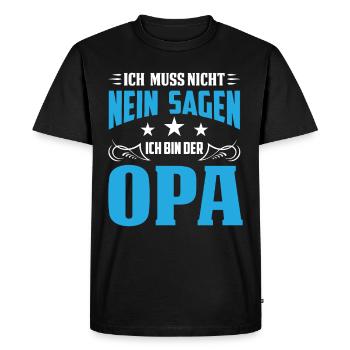 Grand-père n’a pas à dire non - T-shirt Premium bio Homme - noir - Devant - Nico (187cm)