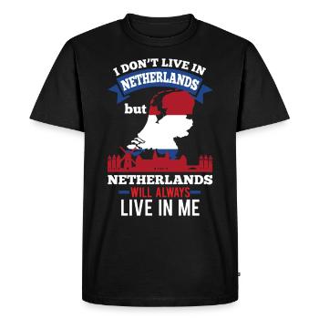 Pays-Bas Hollande - T-shirt Premium bio Homme - noir - Devant - Nico (187cm)