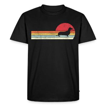 Vintage Rétro Teckel T Shirt Chien pour hommes &Femmes - T-shirt Premium bio Homme - noir - Devant - Nico (187cm)