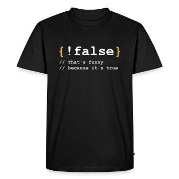 Faux cadeau pour informaticiens - T-shirt Premium bio Homme - noir - Devant - Nico (187cm)