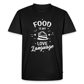 Food Is My Love Language Food Lover Gift Kitchen - Men's Premium Organic T-Shirt - black - Front - Nico (187cm)