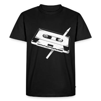 Cassettes Cassettes Mixtape Vintage Retro Cassette - T-shirt Premium bio Homme - noir - Devant - Nico (187cm)