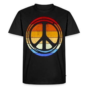 Peace Retro Vintage Mouvement Love Peace 60s 68 - T-shirt Premium bio Homme - noir - Devant - Nico (187cm)