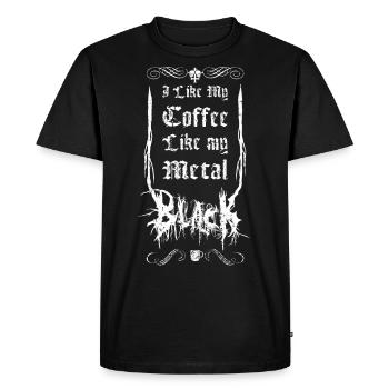 Café drôle de métal noir disant cadeau de musique - T-shirt Premium bio Homme - noir - Devant - Nico (187cm)