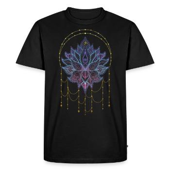 Fleur de lotus spirituelle Namaste Yoga & Om - T-shirt Premium bio Homme - noir - Devant - Nico (187cm)
