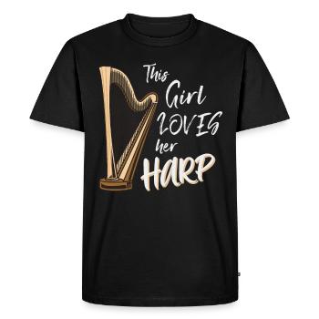Harpiste Harpe Harpe - T-shirt Premium bio Homme - noir - Devant - Nico (187cm)