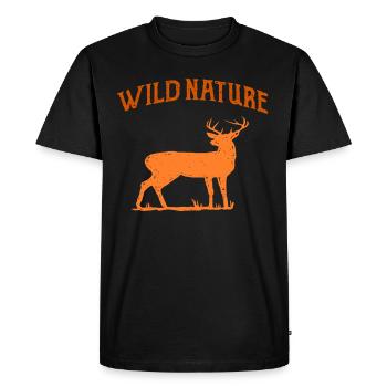 Deer Fawn Antler Deer Gift - Men's Premium Organic T-Shirt - black - Front - Nico (187cm)