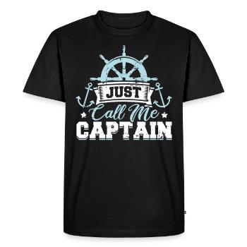 Appelez-moi simplement capitaine - T-shirt Premium bio Homme - noir - Devant - Nico (187cm)