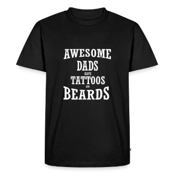Fête des pères Papa Papa Papa Papa Papa Papa - T-shirt Premium bio Homme - noir - Devant - Nico (187cm)