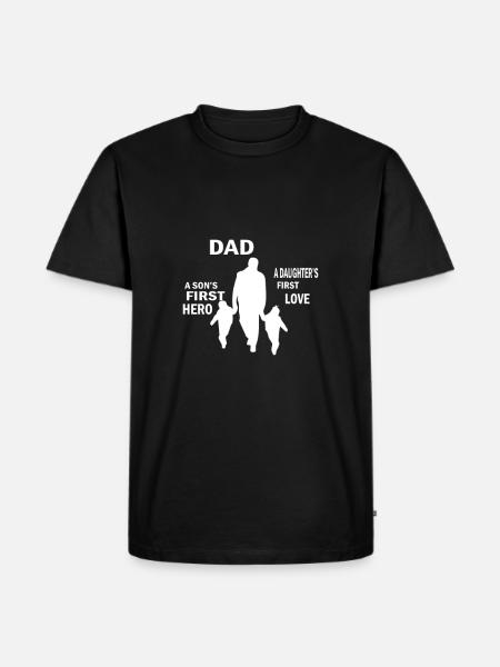 Farsdag Pappa Pappa Pappa Pappa Pappa - Herre Premium økologisk T-shirt - sort