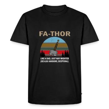 Fars dag pappa pappa pappa pappa pappa Fathor Thor - Ekologisk premium-T-shirt herr - svart - Fram - Nico (187cm)