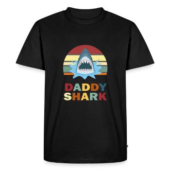 Father's Day Daddy Daddy Daddy Daddy Daddy Shark - Men's Premium Organic T-Shirt - black - Front - Nico (187cm)