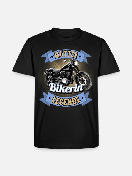 Bikerin Mutter Motorräder - Männer Premium Bio T-Shirt - Schwarz