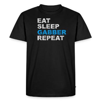 Gabber Hardtekk Techno Music Tekk Schranz Gift - Men's Premium Organic T-Shirt - black - Front - Nico (187cm)