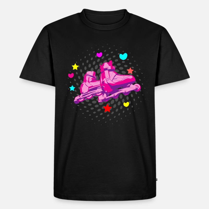 Rollschuhe - Männer Premium Bio T-Shirt - Schwarz