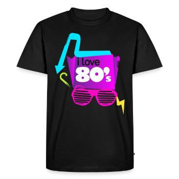 Cadeau de fête rétro années 80 années 80 - T-shirt Premium bio Homme - noir - Devant - Nico (187cm)