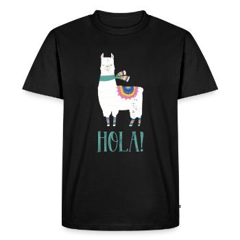 Lama Animal - Men's Premium Organic T-Shirt - black - Front - Nico (187cm)