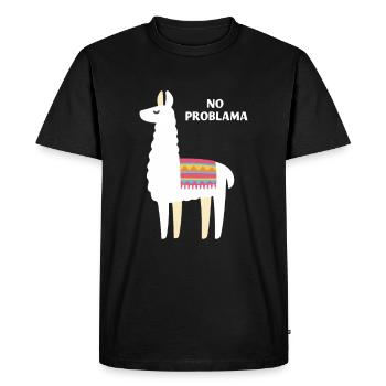 Llama animal - Men's Premium Organic T-Shirt - black - Front - Nico (187cm)