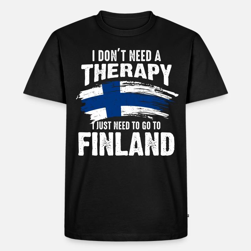 Finnland Ferien - Männer Premium Bio T-Shirt - Schwarz