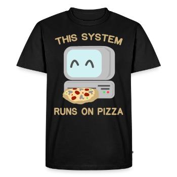 Computer Pizza - T-shirt Premium bio Homme - noir - Devant - Nico (187cm)