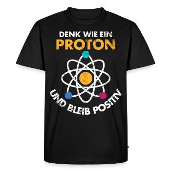 Teacher proton physics chemistry gift - Men's Premium Organic T-Shirt - black - Front - Nico (187cm)