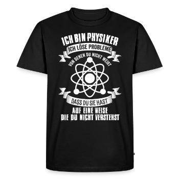 Professeur physicien - T-shirt Premium bio Homme - noir - Devant - Nico (187cm)