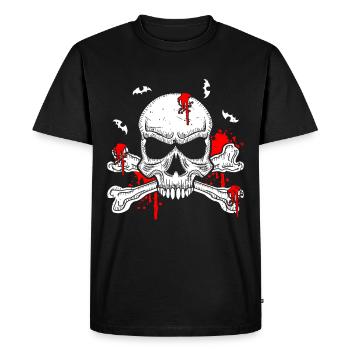 Crâne retro Sang Sang Sang Vintage - T-shirt Premium bio Homme - noir - Devant - Nico (187cm)