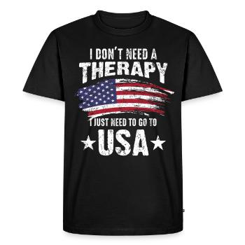 Cadeau drapeau de la nation USA - T-shirt Premium bio Homme - noir - Devant - Nico (187cm)