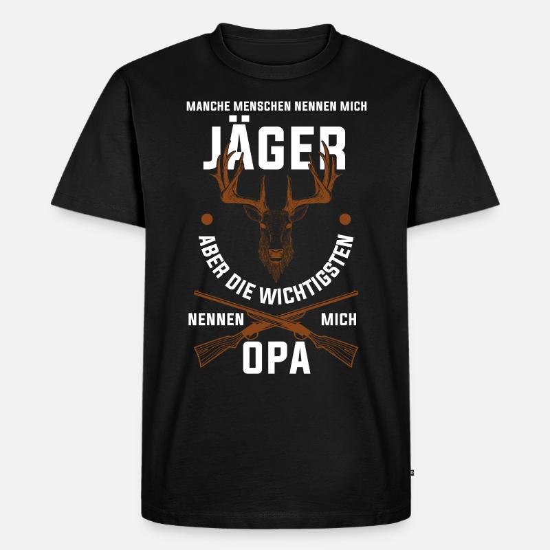 Jäger Opa - Männer Premium Bio T-Shirt - Schwarz