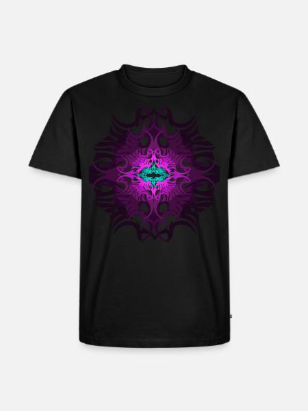 Psychedelic Mandala Pattern Tribal Pink Goa - Men's Premium Organic T-Shirt - black